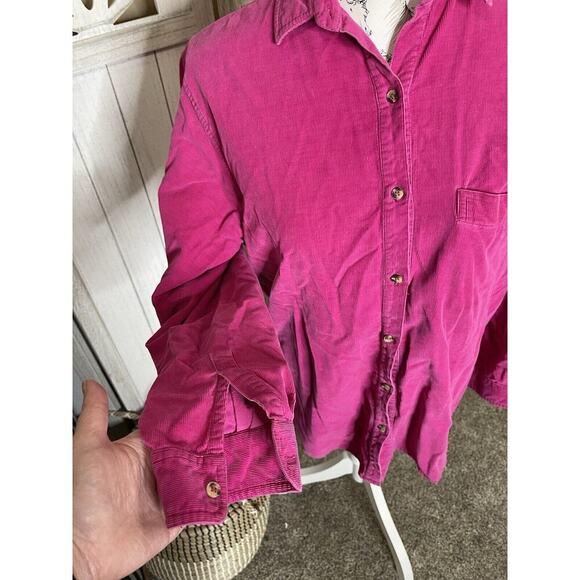 Vintage GAP Pink Corduroy Shirt Women's Medium Button Up 90s Y2K - Picture 2 of 6